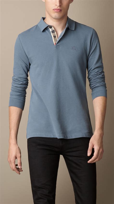 long sleeve men burberry shirts|Burberry long sleeve polo shirt.